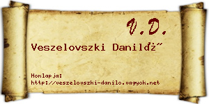 Veszelovszki Daniló névjegykártya